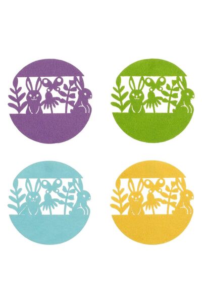 OEM Set of 4 Felt Easter Cup Holders with Patterned Ø12cm - 4pcs