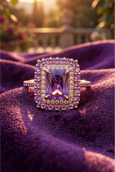 Shelby Silver Imperial Amethyst 925 Ayar Gümüş Yüzük