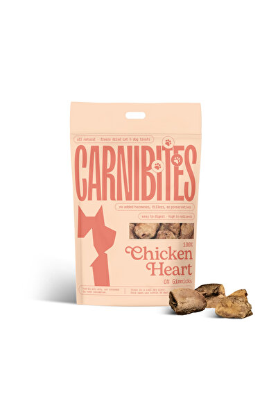 Carnibites Freeze-Dried Chicken Heart, All Natural Cat and Dog Treats, High i...