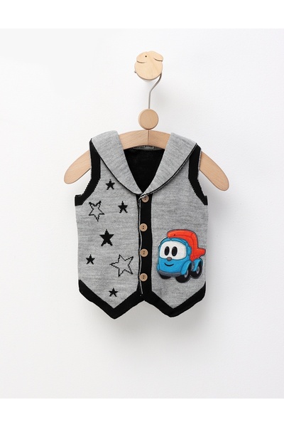 MiniKids Vest for little car-stars model gray 110 (4-5 years)