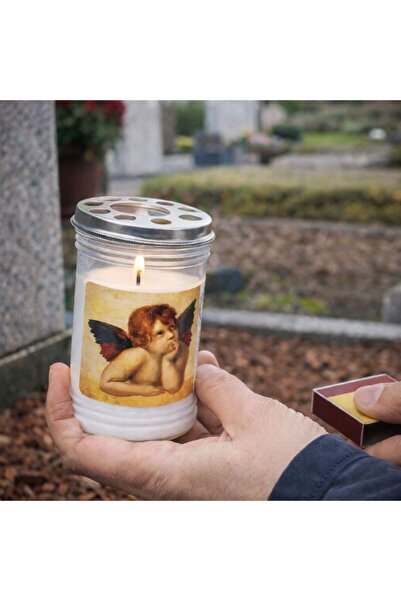 OEM Lumanare Decorativa Alba cu Ingeras Ø6.5x9.8cm