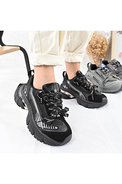Tmall Pantofi sport pentru femei, piele, D1467, negru