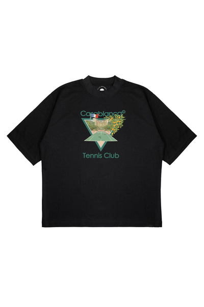 TRAGEDY تي شيرت للجنسين مقاس كبير CASABLANCA TRIANGLE FRANCE مطبوع بقصة فضفاض...