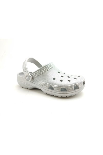 Crocs شبشب كلاسيكي لامع 205942 فضي