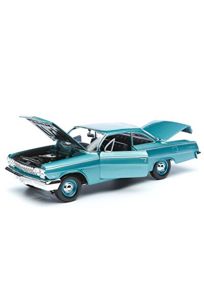mavi su dünyası 1962 Chevrolet Bel Air 1:18 Ölçekli Klasik Araba Turkuaz Renk...