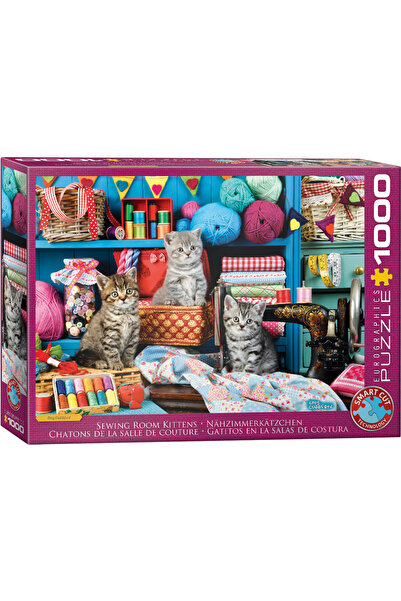 Eurographics Puzzle 1000 piese Kittens in the Sewing Room