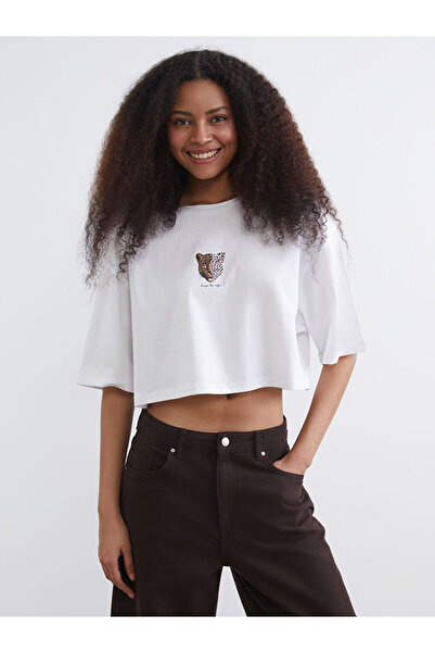 LC Waikiki RMZ GİYİM FARKIYA قميص نسائي فضفاض بطبعة جلد الفهد وياقة روبا