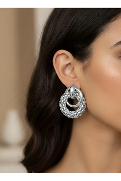 Dorvina Brass Anti-Tarnish Jewelry Silver Color Armor Model Hoop Women's Earr...