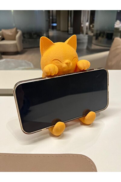 Lucylund حامل هاتف وكمبيوتر على شكل قطة لطيفة، ملحق مكتبي للهاتف