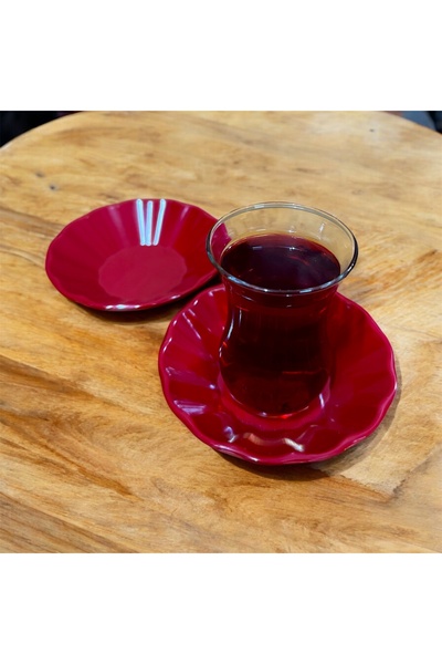 kahvehaneciler KÜLSAN ÇAY TABAĞI KIRILMAZ MELAMİN KIRMIZI RENK 50 ADET