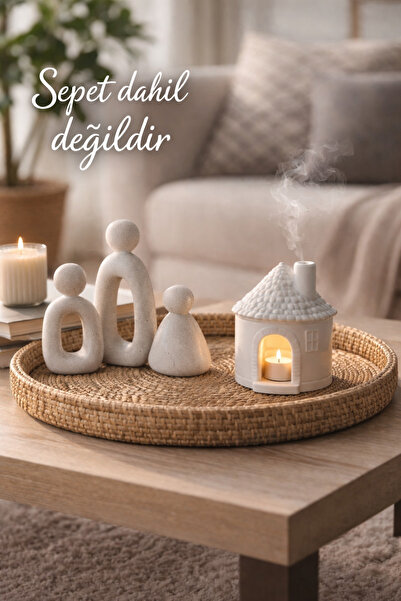 lufen deco Dekoratif Taş Biblo Seti Mumluk Tütsülük Modern Ev Dekoratif Akses...