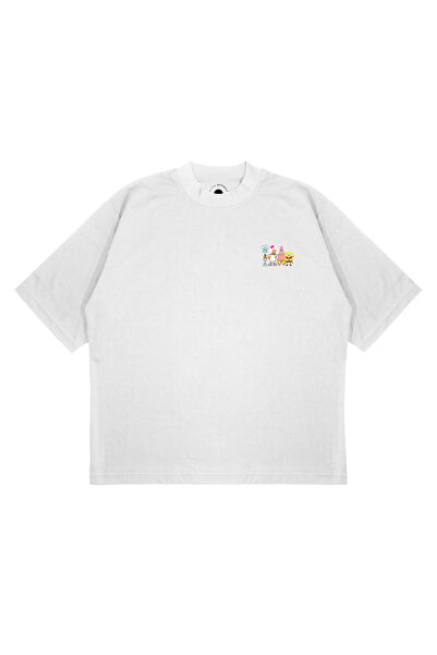 PURE EFFECT Tricou unisex supradimensionat, cu imprimeu SPONGEBOB, croială bo...