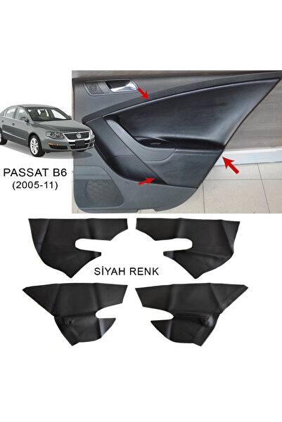 GCP German Car Parts كسوة أبواب جلدية سوداء لسيارة باسات B6 - كسوة جاهزة للتر...