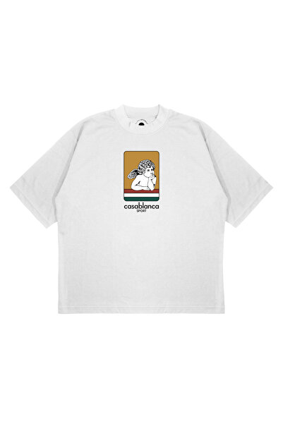 PURE EFFECT Tricou unisex oversize CASABLANCA SPORT cu imprimeu, croială boxy...
