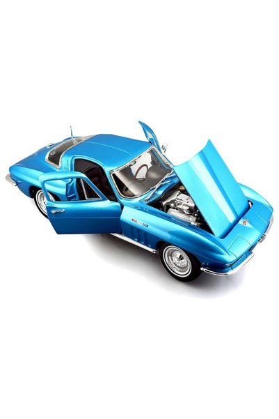 mavi su dünyası 1965 Chevrolet Corvette 1:18 Scale Classic Car Blue Color 30 cm