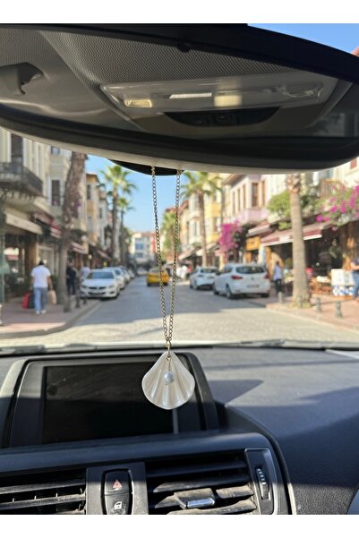 senfida Otomobil dikiz aynası süsü istiridye inci dikiz süsü şıkırtılı ses çı...
