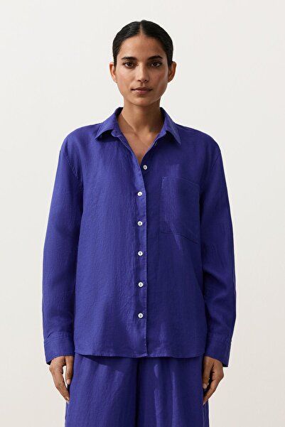 Oysho %100 keten Relaxed gömlek