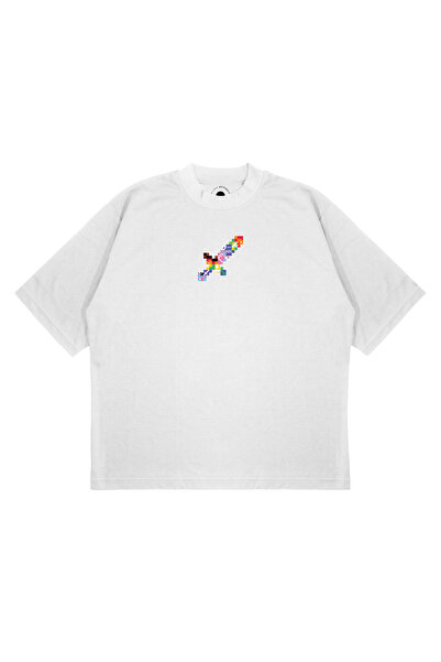 PURE EFFECT Unisex Oversize kroj MINECRAFT MAČ Štampano Kutijasti kroj, debel...