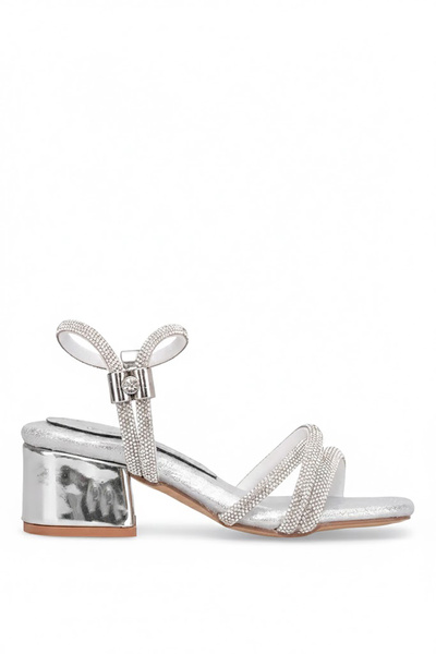 Ayakkabı Fuarı Elit A-F-K95-26Y Βραδινά Παπούτσια Φόρεμα για Κορίτσια Ασημί