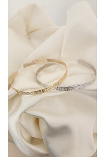 GLİTHE.CO Women's Gold Tree Bark Pattern Ribbon Choker