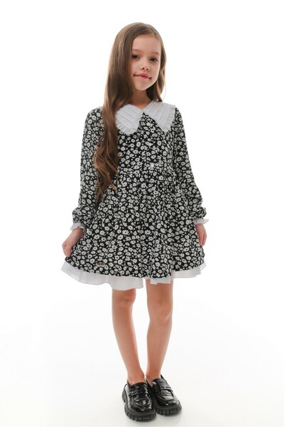 MiniKids Amelie Suzie μαύρο φόρεμα υψηλής ποιότητας 128 (7-8 ετών)