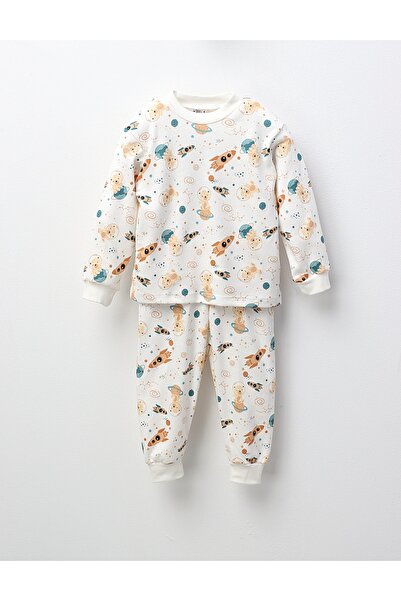MiniKids Space Rocket Bear pajamas, white model 104 (3-4 years)