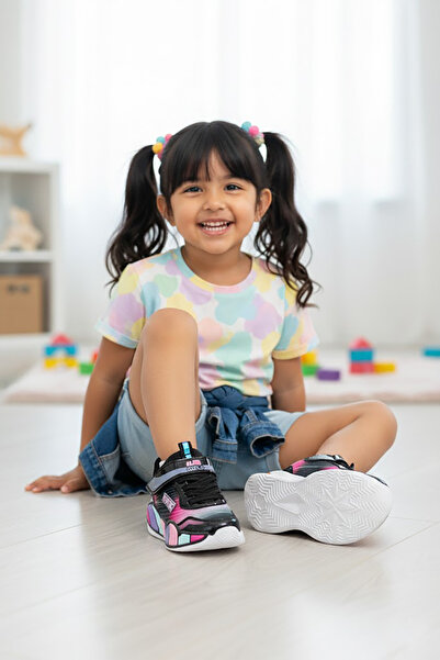 Ayakkabı Fuarı Elit Ls-B-02-26Y Baby Girl Walking Shoes Black - Lilac