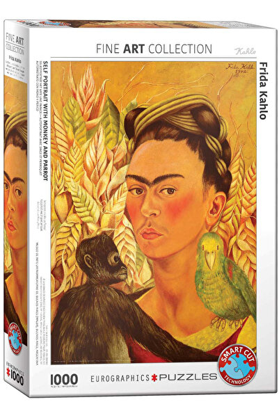 Eurographics Puzzle 1000 piese Self Portrait with Monkey and Parrot Frida Kahlo