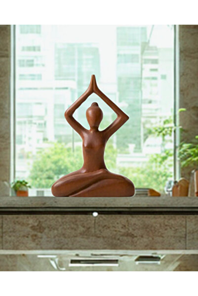Home Ahşap Yogacı Kız Obje , Meditasyon Yoga Kadın Ahşap Dekoratif Biblo