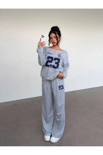 OVER HEAD Women's Princess 23 Printed Boat Neck Straight Leg Jogger Top and B...