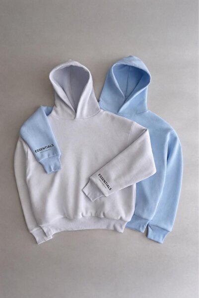 Combineman35 Hanorac cu 3 șnururi, albastru bebeluș - alb (2 bucăți)