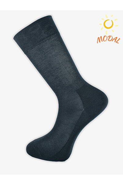 Pro Çorap Atlas Modal Men's Black Socks Plain Pattern Socks 1 Piece