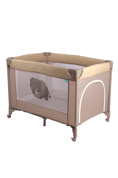 Moon - Kidora Easy-Fold Playpen With Wheels - Beige