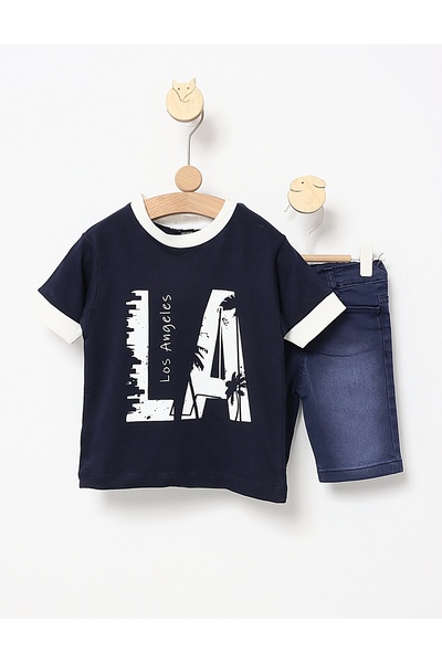 MiniKids Los Angeles navy blue summer suit 92 (18-24 months)