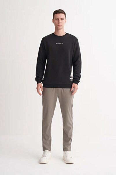 Cazador Thick Diagonal Textured 100% Cotton 3 Thread Regular Fit Sweatshirt