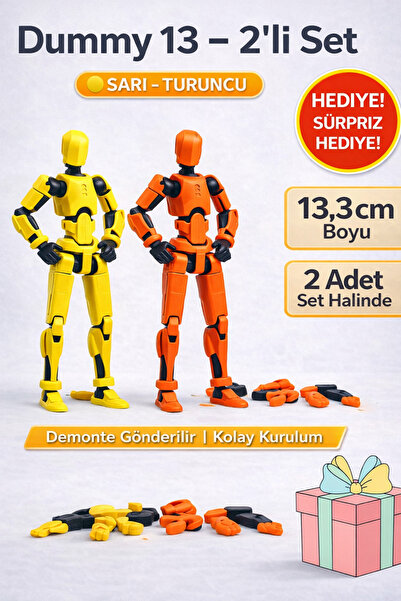 Bulabula Dummy 13.3 – 2’lü Set (Sarı & Turuncu) | 13,3 cm