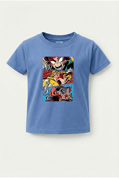 nirvoda Παιδικό μπλουζάκι Demon Slayer Tanjiro Zenitsu με στάμπα για παιδιά