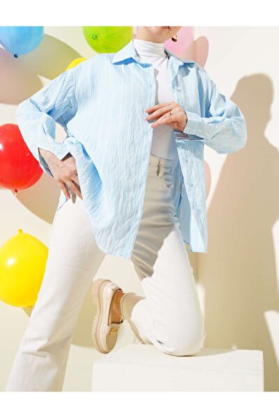 Burcia Back Double Pleated Striped Shirt