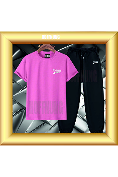 HOFFNUNG Unisex Casual Short Sleeve Set with Califormia Hoffning Print Outdoo...