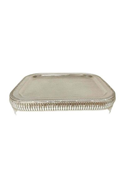 AZOZ MERCHLY Rectangular silver iron tray, 40x33 cm