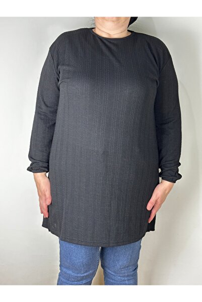 YAŞAR TRİKO Women's Black Long Sleeve Ankle Elasticated Crew Neck Acrylic Lon...