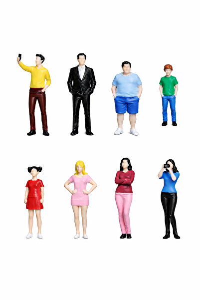 CharmFancy 8'Li 1:50 Ölçekli Maket İnsan Seti Diorama Teraryum Aksesuar Müze ...