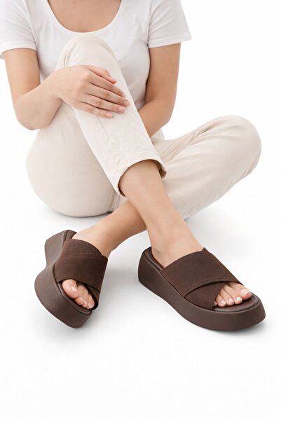 Platana Cross-Strapped Lightweight & Soft Platform Sole Slippers – Casual & S...