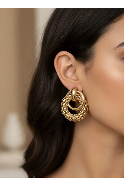 Dorvina Brass Anti-Tarnish Jewelry Gold Color Armor Model Hoop Women's Earrings