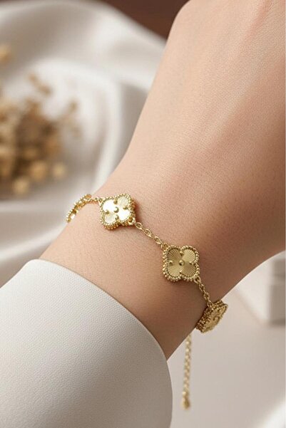 Valmont Accessories 14K VIP Çiçek Detaylı Kadın Bileklik – 17+5 cm Ayarlanabi...