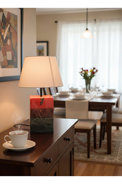 Seramik Hayalleri Dekoratif Dikdörtgen Formunda Seramik Abajur