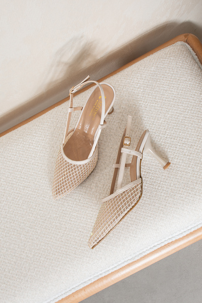 Pazzyonez Γυναικεία βραδινά παπούτσια Glamour με διχτυωτό σχέδιο, κεντημένα μ...