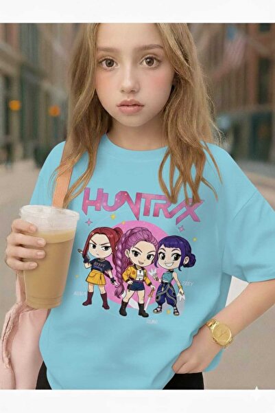 New Shine Huntrax Printed Baby Blue Kids T-Shirt