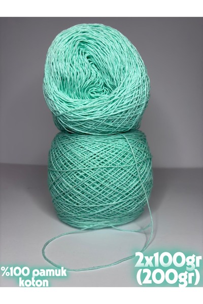 Ana&Kuzusu İplik Water Green Fine 100% Organic Cotton Yarn (Summer, Seasonal)...