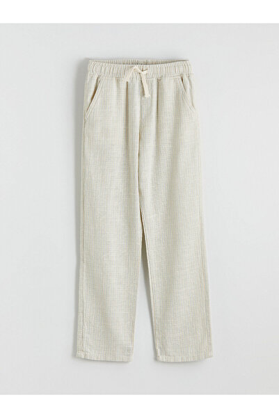 LC Waikiki Μπλε παντελόνι ποπλίνα για αγόρια με ελαστική μέση